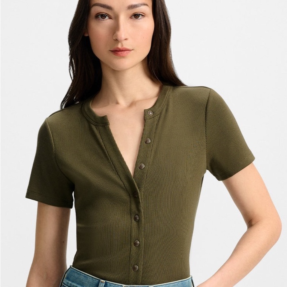 Veronica Beard Dilia Cypress Button Down Short Sleeve Shirt NWT